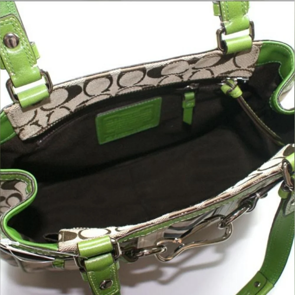 COACH NANCY RARE SIGNATURE STRIPE ZEBRA HANDBAG/TOTE BAG #13993 EUC - Picture 9 of 10